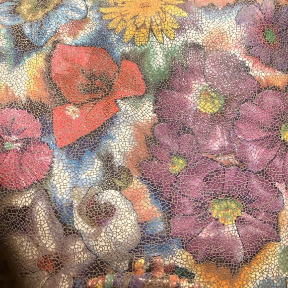 Beautiful ‘Borse In Pelle’ Italian Crackled Leather crossbody Bag - Picture 5 of 12